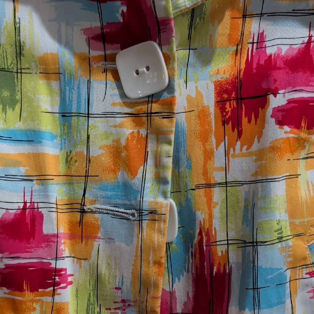 Color Splash Cropped Jean Jacket - Multicolor - Picture 2 of 9